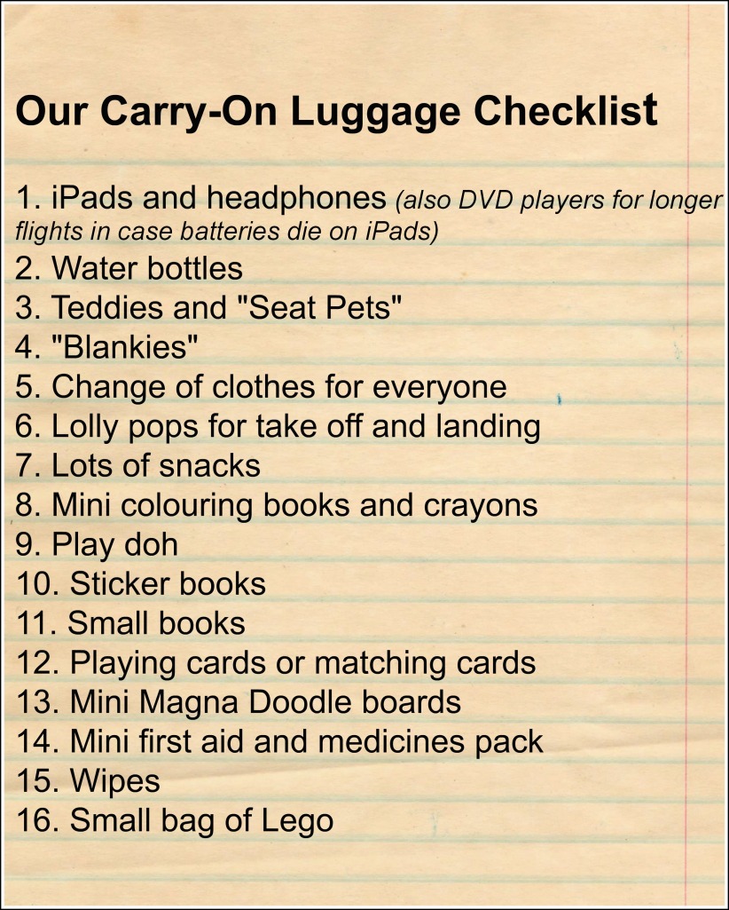 Carry on luggage checklist