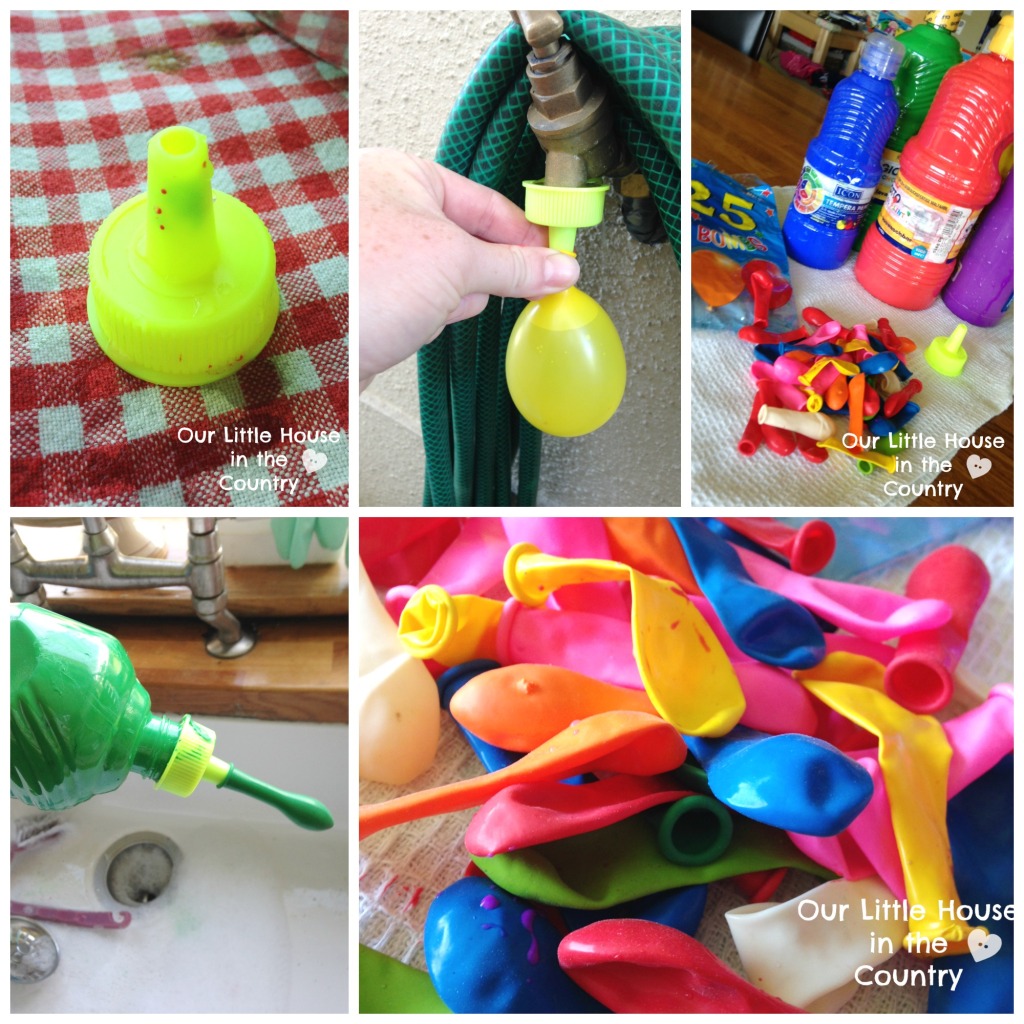 Paint Filled Water Balloons - Messy Outdoor Summer Fun! - Our Little House in the Country #messyplay #outdoorplay #summer #waterballoons