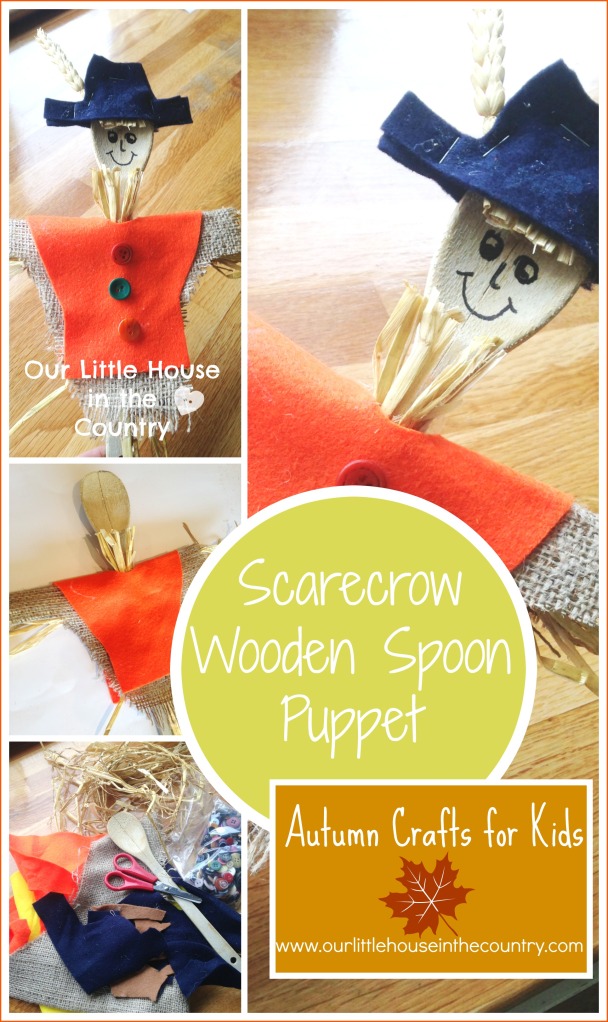 Scarecrow Wooden Spoon Puppets - Autumn / Fall Crafts for Kids - Our Little House in the Country